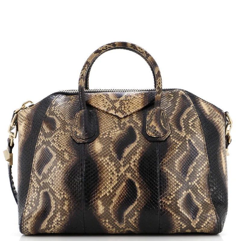 Contemporary Christian Dior handbags with a unique shapeAntigona Bag Python Medium