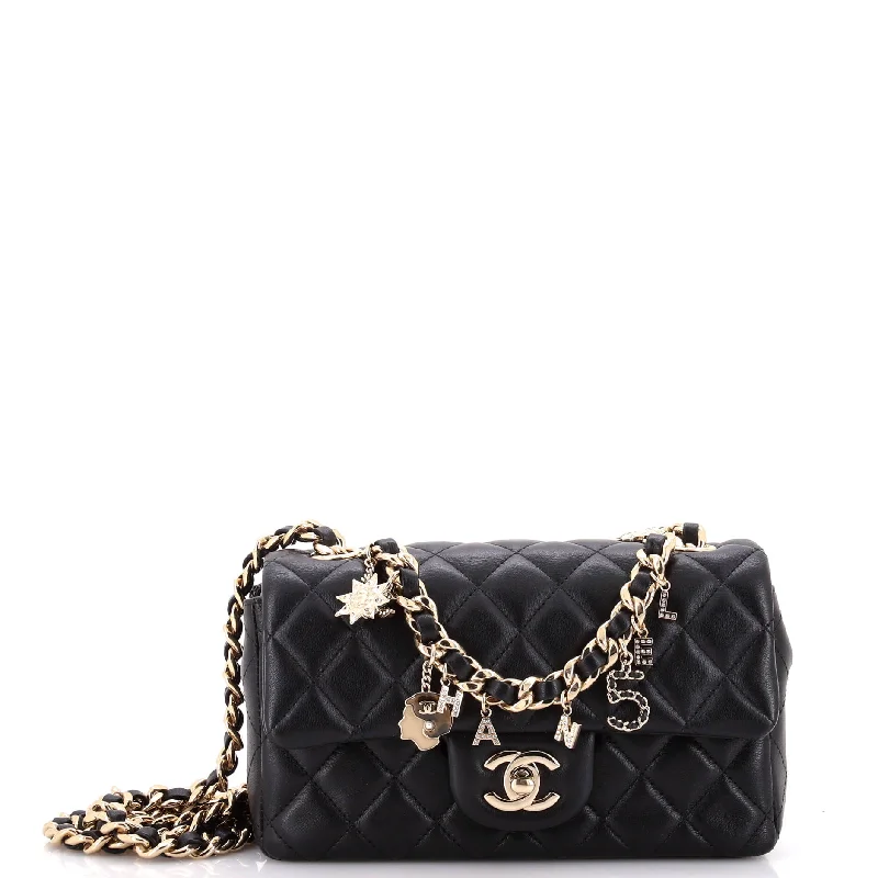 Trendsetting Christian Dior crossbody bags with a colorful strapCoco Charms Classic Single Flap Bag Quilted Lambskin Mini