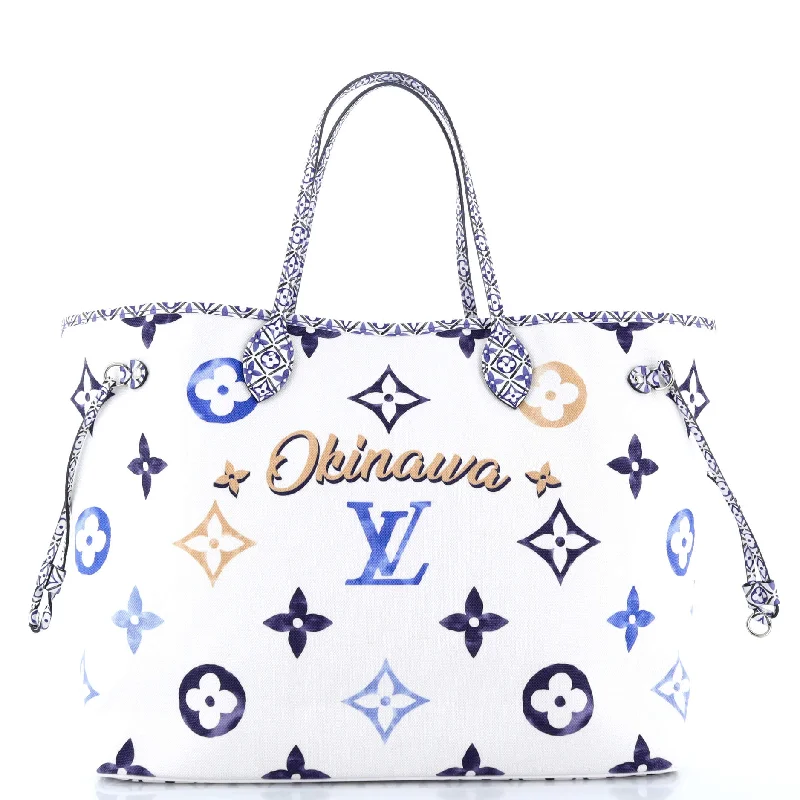 High - fashion Christian Dior bags with a geometric patternNeverfull NM Tote Limited Edition Cities By The Pool Monogram Watercolor Giant GM