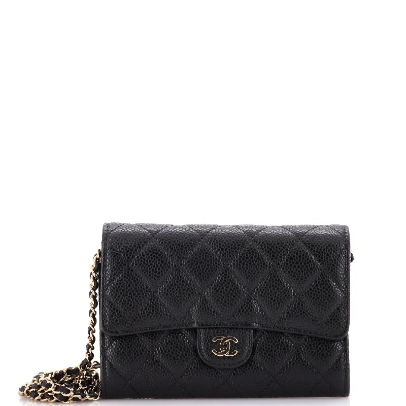 Christian Dior crossbody bags with a front - flap pocket for easy accessClassic Flap Wallet Crossbody Bag Quilted Caviar Mini