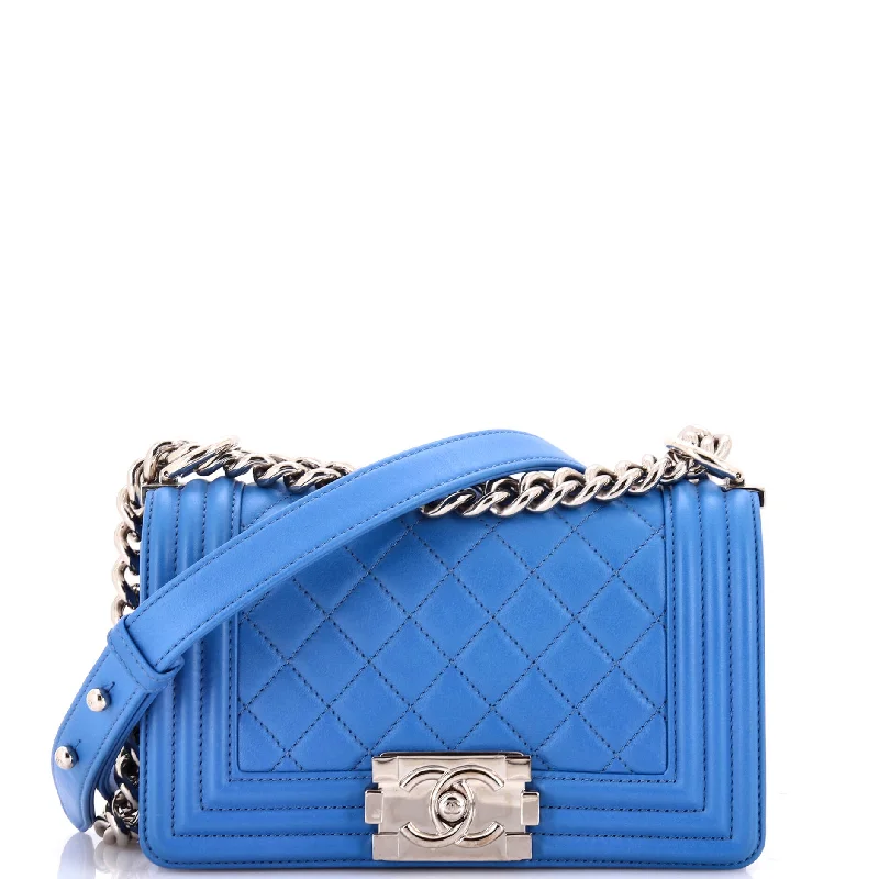 Luxury Christian Dior crossbody bags with a chain - link strapBoy Flap Bag Quilted Calfskin Small