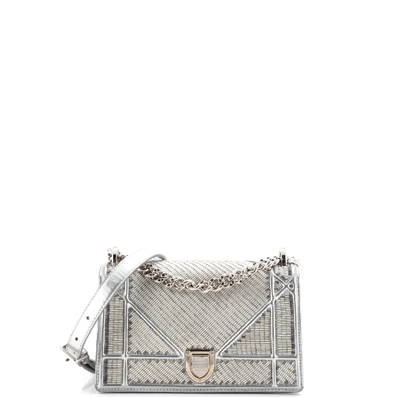 Christian Dior Saddle bags with a patent leather finish for a shiny lookDiorama Flap Bag Beaded Leather Small