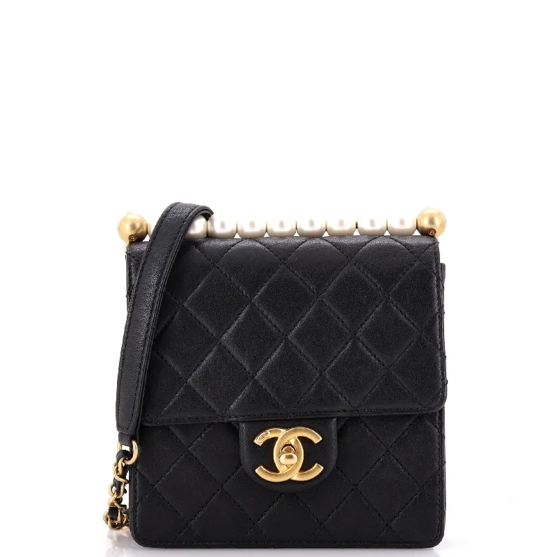 Christian Dior backpacks with a sleek, minimalist silhouetteChic Pearls Flap Bag Quilted Lambskin Mini