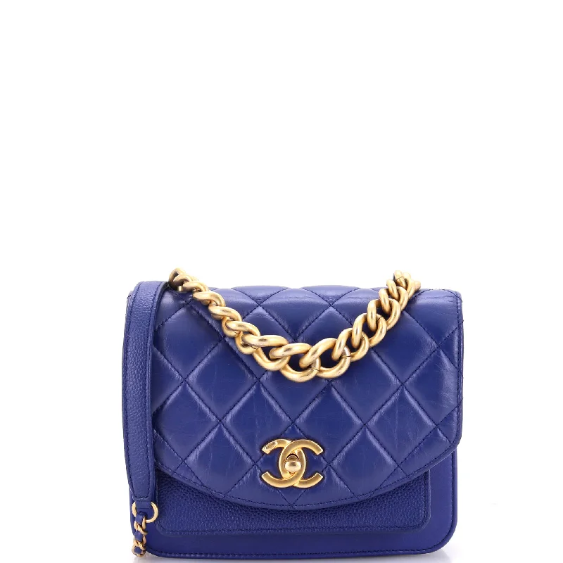 Trendsetting Christian Dior crossbody bags with a colorful strapChain Handle Flap Bag Quilted Calfskin with Caviar Mini