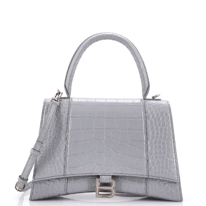 Christian Dior crossbody bags with a front - flap pocket for easy accessHourglass Top Handle Bag Crocodile Embossed Leather Medium