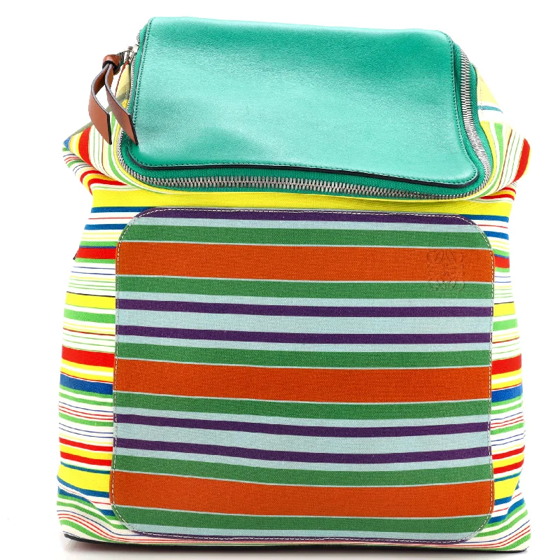 Contemporary Christian Dior handbags with a unique shapeGoya Backpack Striped Canvas Large