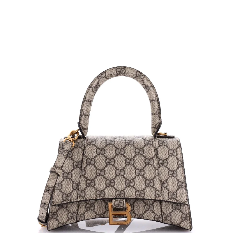 Christian Dior handbags with a removable shoulder strap for versatilityx Balenciaga The Hacker Project Hourglass Top Handle Bag GG Coated Canvas Small