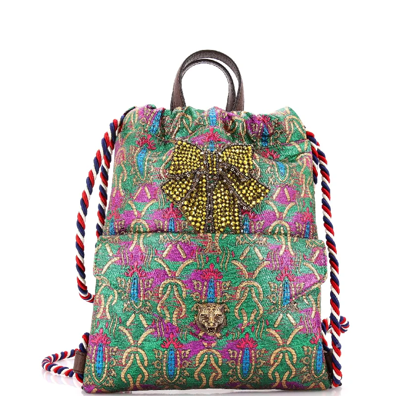 Stylish Christian Dior shoulder bags with a tassel - adorned zipperDrawstring Backpack Brocade Small