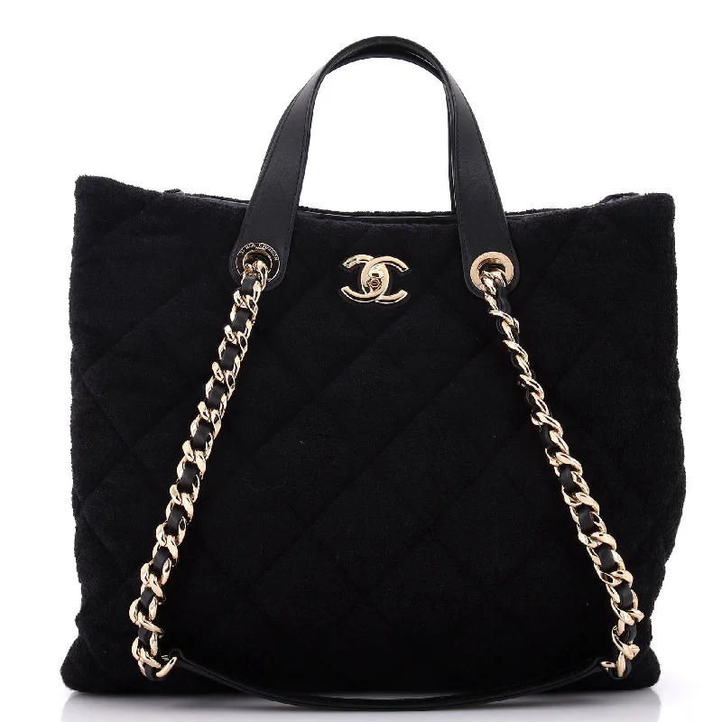 Christian Dior backpacks with a sleek, minimalist silhouetteCoco Beach CC Shopping Tote Quilted Terry Cloth