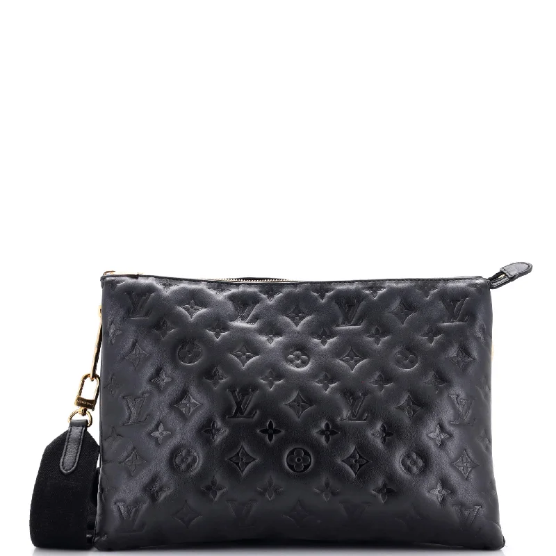 Christian Dior handbags with a detachable mirror for on - the - go touch - upsCoussin Bag Monogram Embossed Lambskin MM