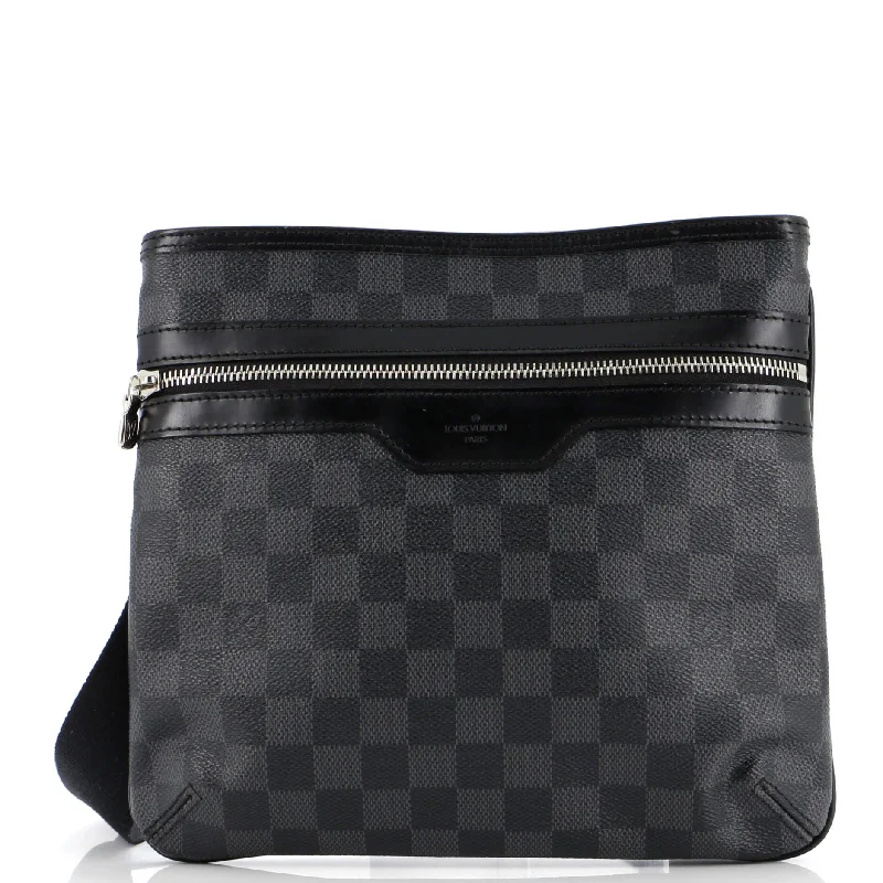 Contemporary Christian Dior handbags with a unique shapeThomas Handbag Damier Graphite