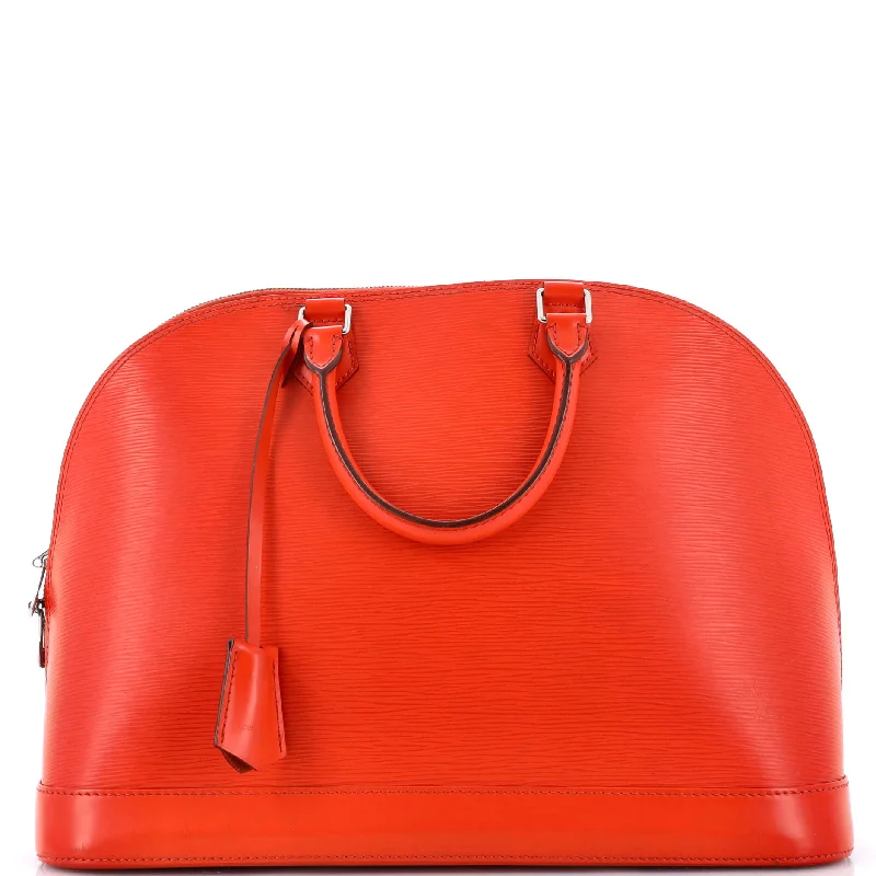 Christian Dior bags with a side - pocket for holding a water bottleAlma Handbag Epi Leather GM