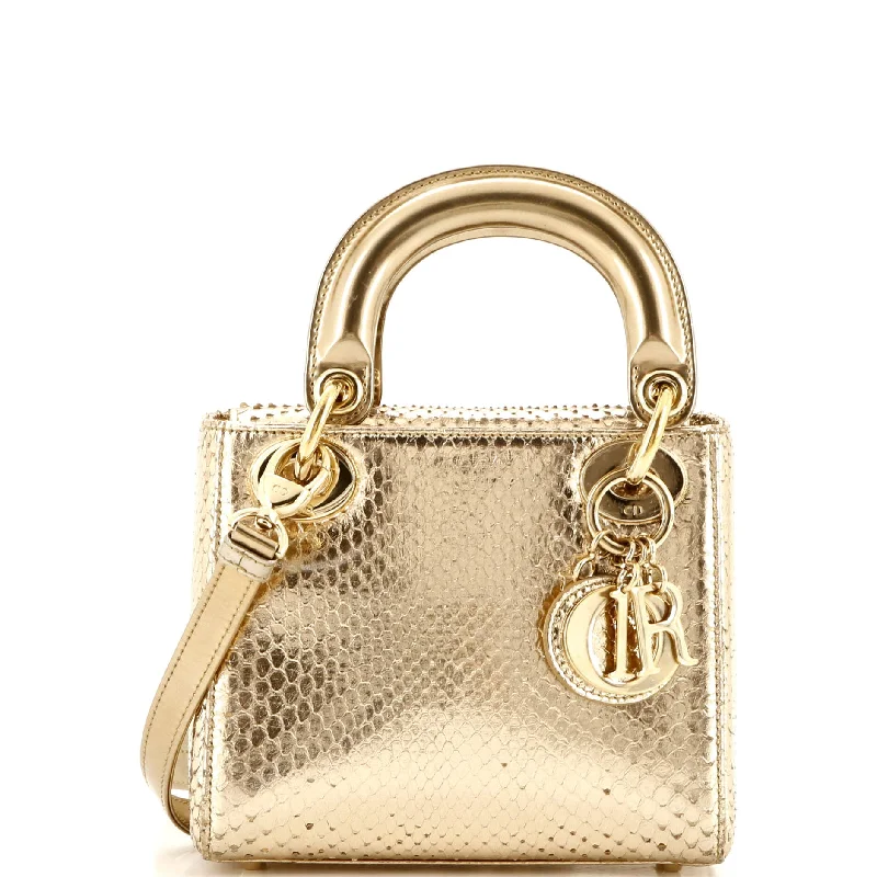 Stylish Christian Dior shoulder bags with a tassel - adorned zipperLady Dior Bag Python Mini