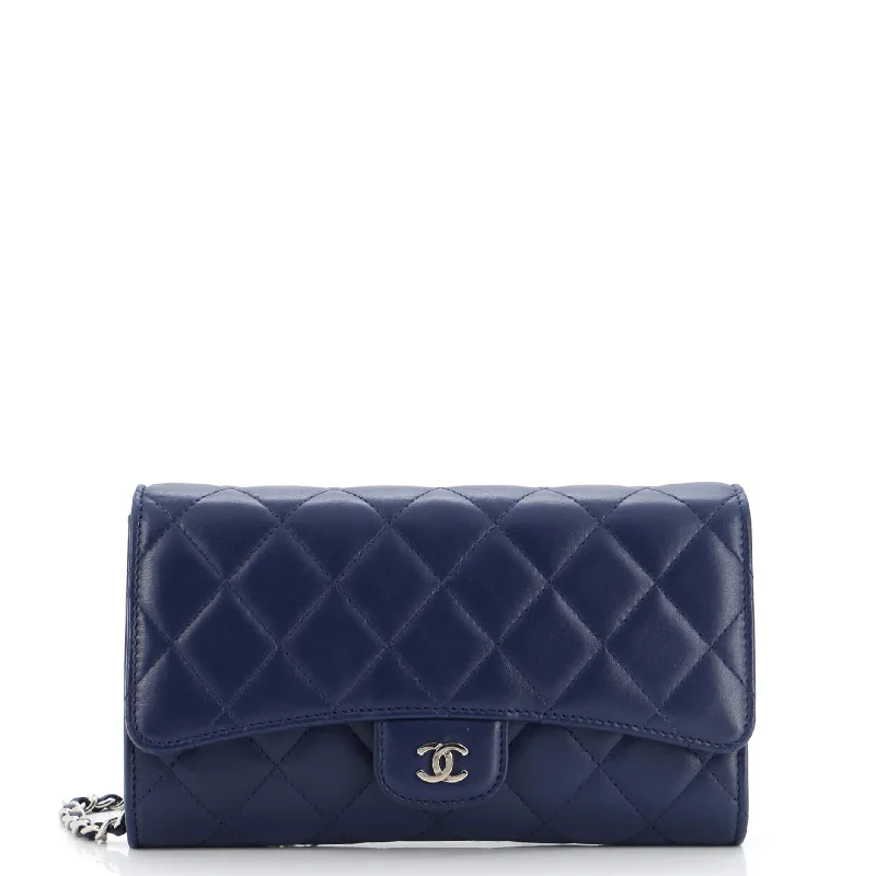 Christian Dior handbags with a detachable mirror for on - the - go touch - upsWallet on Short Chain Quilted Lambskin