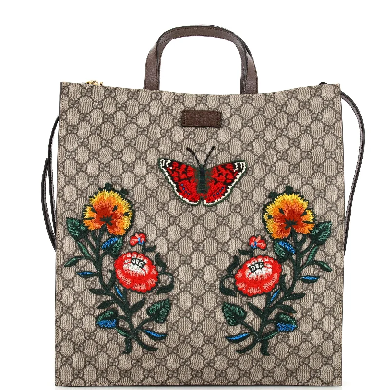 Contemporary Christian Dior handbags with a unique shapeConvertible Soft Open Tote Embroidered GG Coated Canvas Tall