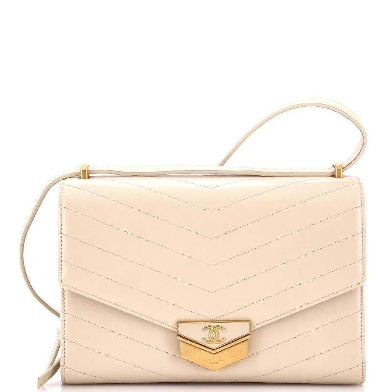 Christian Dior bags with a quilted pattern and gold - toned hardwareMedal Envelope Flap Bag Chevron Calfskin Large