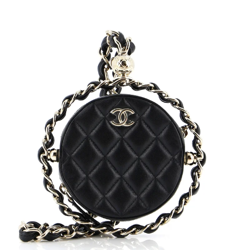 Christian Dior crossbody bags with a front - flap pocket for easy accessFrame Chain Around Round Clutch with Chain Quilted Lambskin Mini