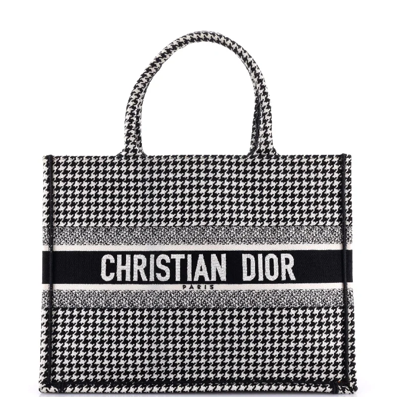 Christian Dior handbags with a removable shoulder strap for versatilityBook Tote Houndstooth Canvas Medium