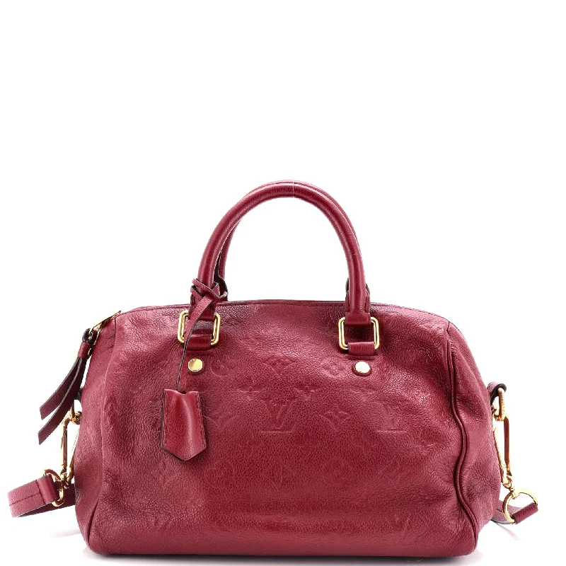 Christian Dior handbags with a detachable mirror for on - the - go touch - upsSpeedy Bandouliere Bag Monogram Empreinte Leather 25