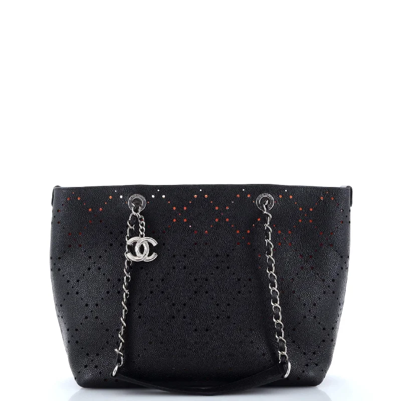 Christian Dior bags with a zip - top closure and multiple compartmentsShopping Tote Perforated Caviar Small