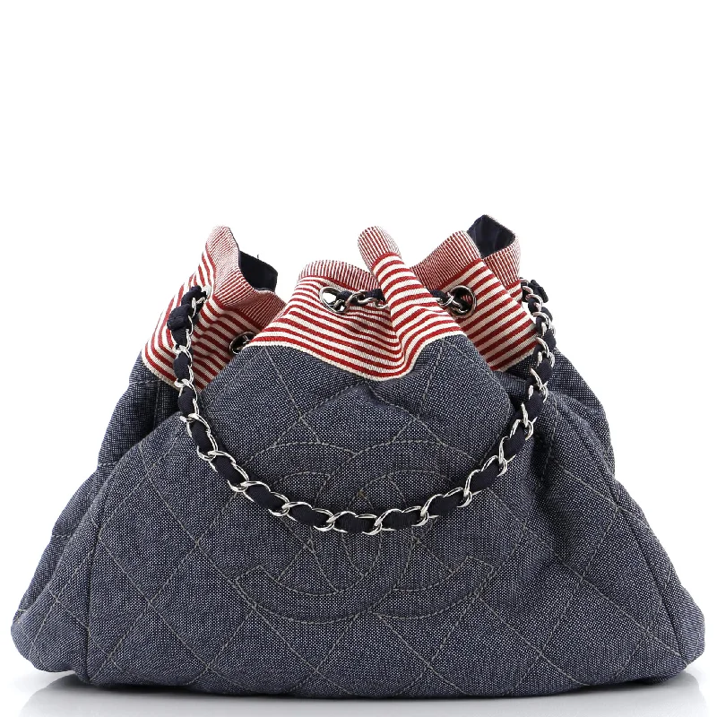 Stylish Christian Dior shoulder bags with a tassel - adorned zipperStretch Spirit Cabas Quilted Denim Large