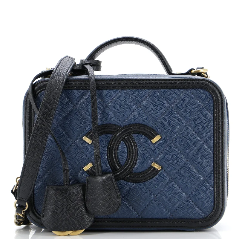 Christian Dior bags with a detachable coin purse insideFiligree Vanity Case Quilted Caviar Medium