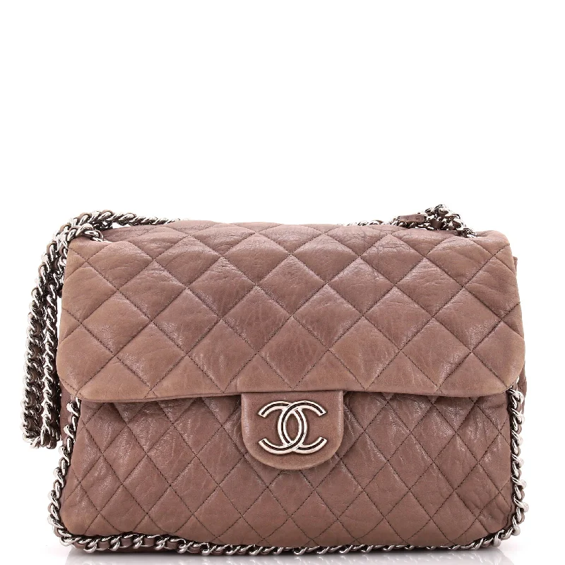 High - fashion Christian Dior bags with a geometric patternChain Around Flap Bag Quilted Leather Maxi