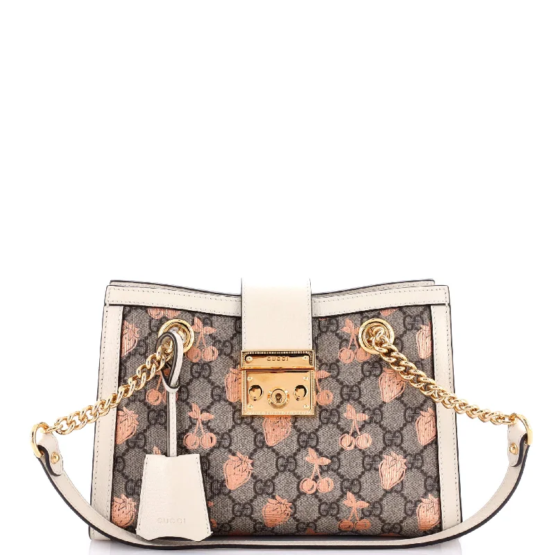 High - fashion Christian Dior bags with a geometric patternPadlock Chain Tote Printed GG Coated Canvas Small