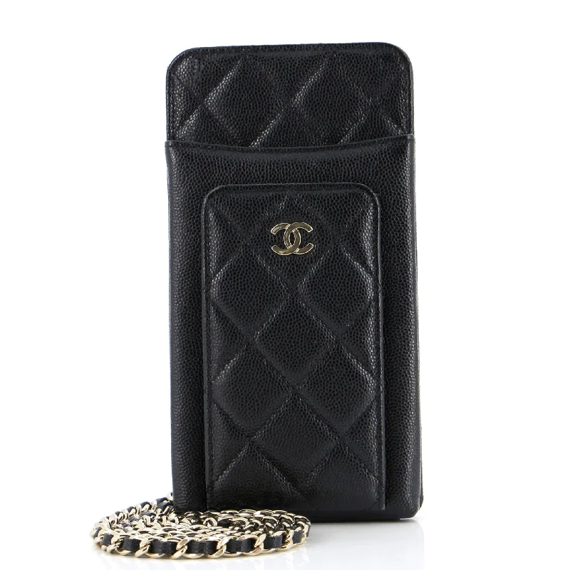 Trendsetting Christian Dior crossbody bags with a colorful strapO Phone Holder Crossbody Bag Quilted Caviar