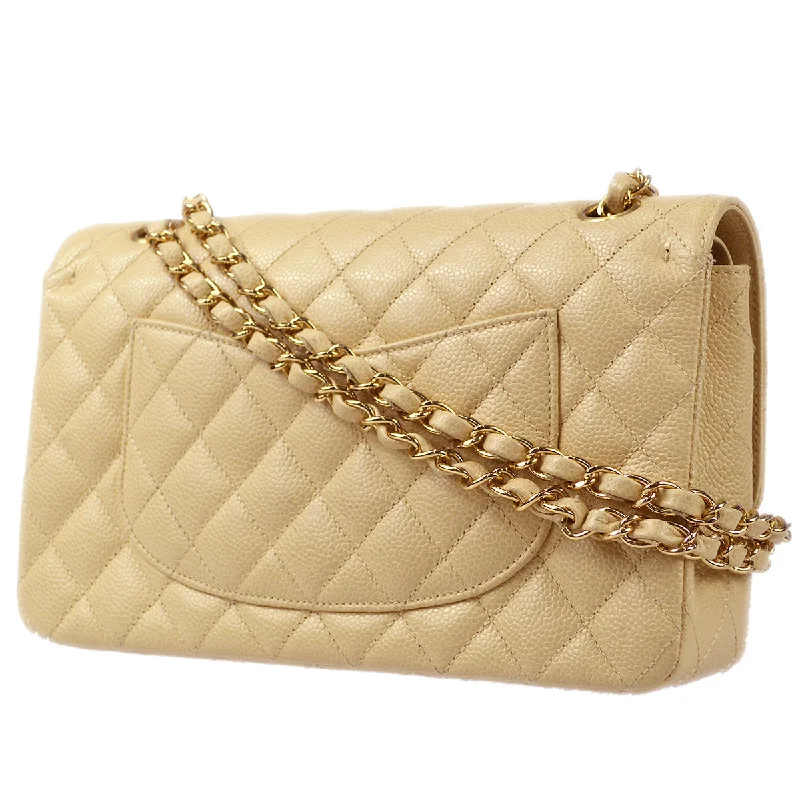 Chanel All - Match Handbag for Versatile StylingCHANEL 2004 -2005 Classic Double Flap Medium Beige Caviar 67705