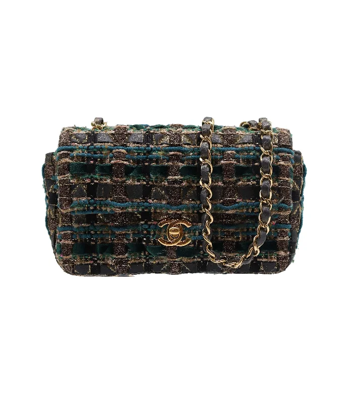 Chanel Colorful Handbag for Spring OutfitsChanel 19A gold blue tweed mini rectangular DXBS1477