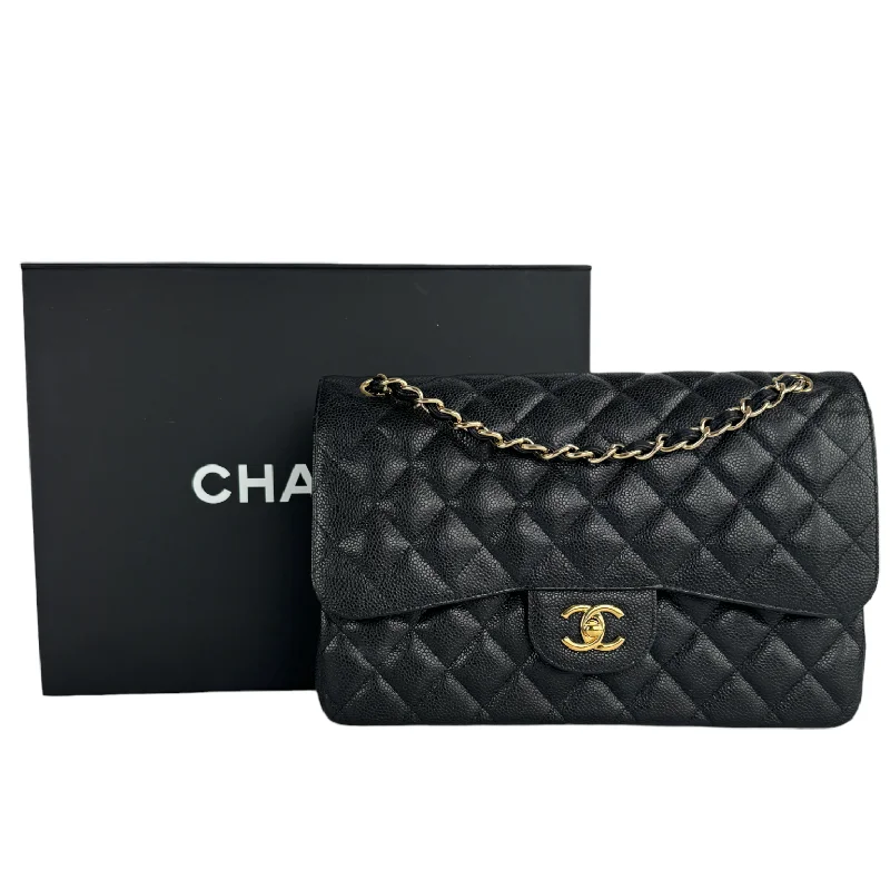 Chanel All - Match Handbag for Versatile StylingChanel Classic Double Flap Jumbo Black Caviar Gold