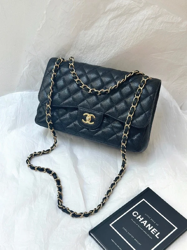 Chanel Limited Edition Handbag for CollectorsChanel Jumbo CF Black Caviar Leather Gold Lock Handbag