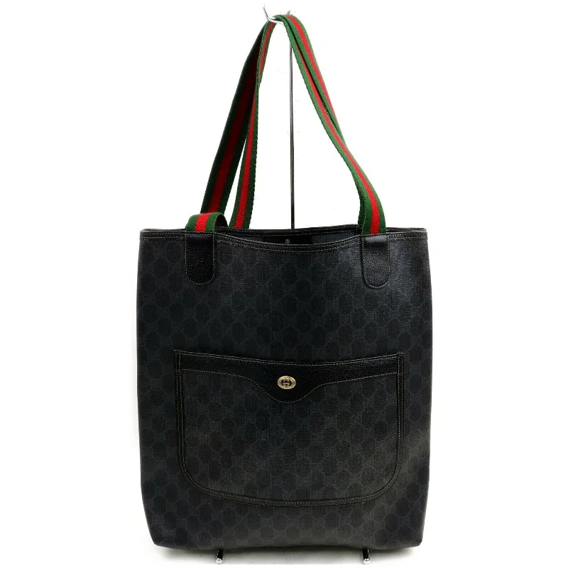 Gucci tote bags for women with a spacious interiorBrand Inspired Gucci Tote Bag Black PVC (SHC7-10056)