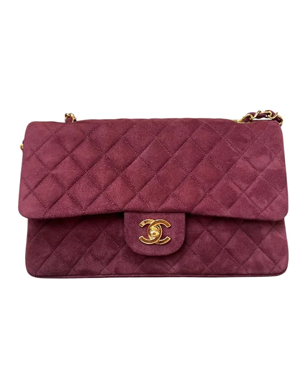 Chanel All - Match Handbag for Versatile StylingChanel Burgundy Suede Med Flap DXBK0133