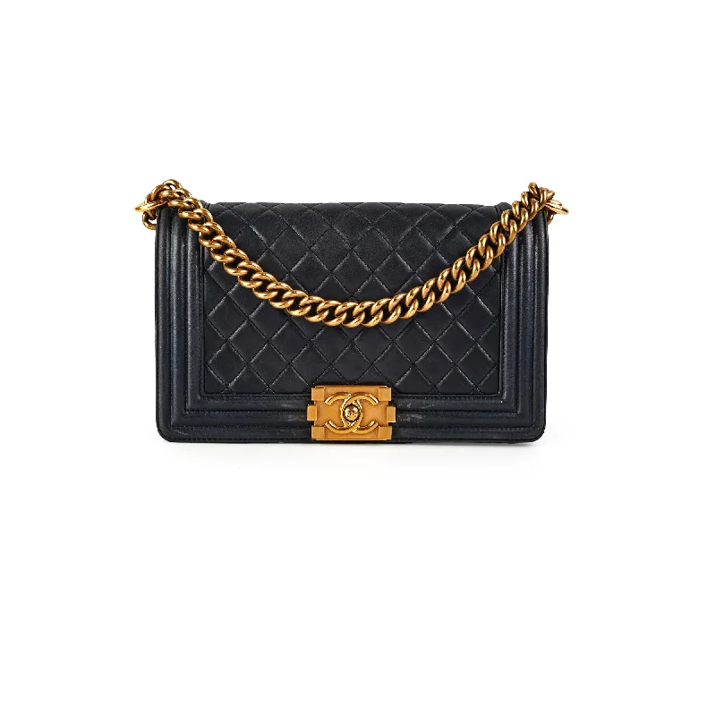 Chanel Chain Strap Handbag for Everyday UseChanel Old Medium Boy Navy Blue