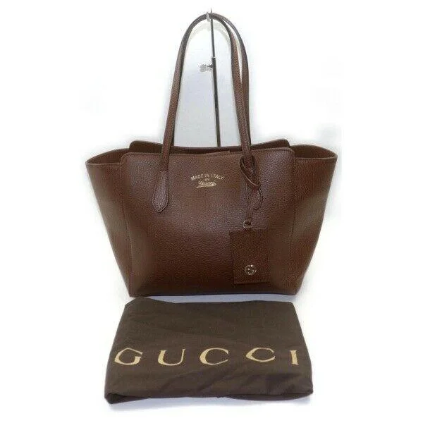 Women Gucci crossbody bags with a woven leather strapBrand Inspired Gucci Tote Bag Swing Tote Brown Leather (SHC7-11055)