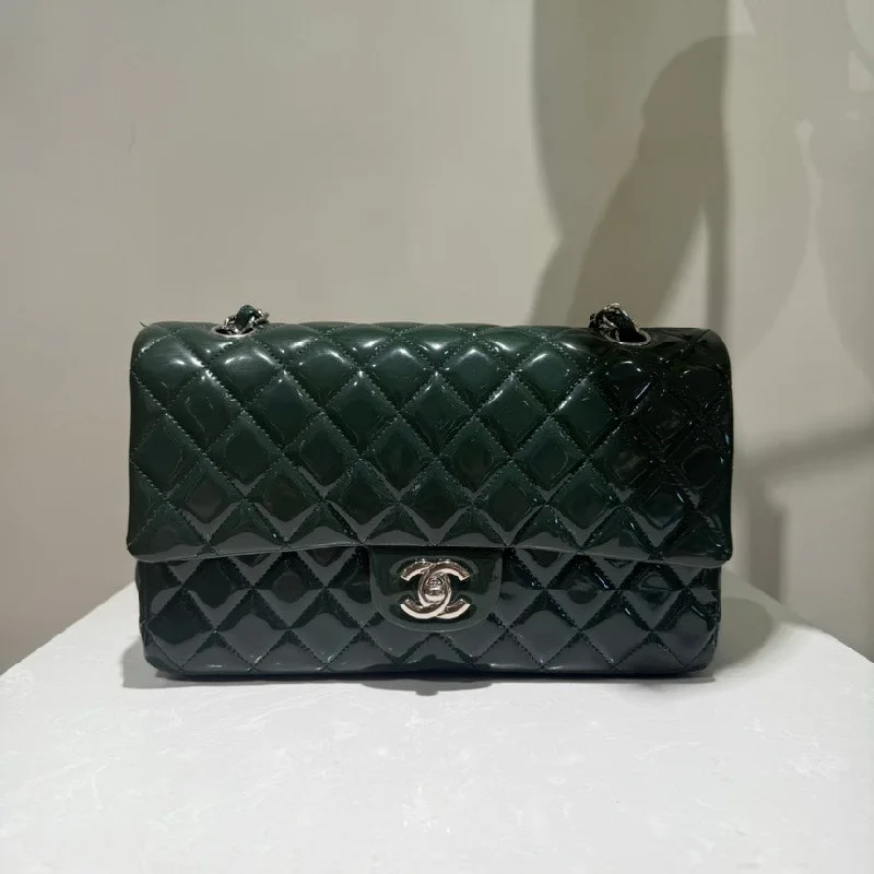 Chanel Black Handbag for Business MeetingsChanel Classic Flap Green Patent Leather Medium Size