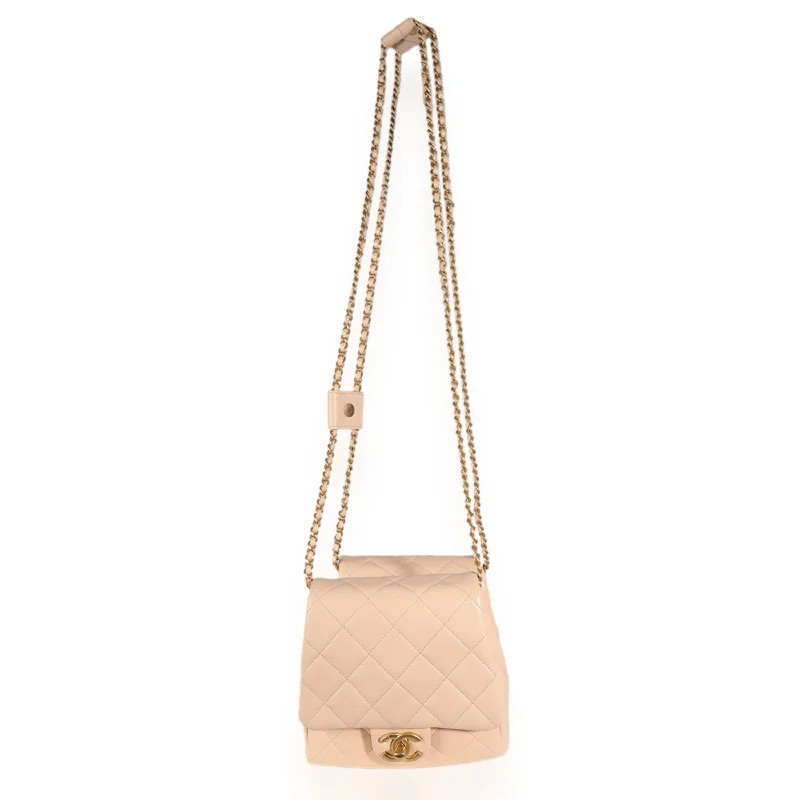 Chanel Limited Edition Handbag for CollectorsCHANEL 19S Beige Quilted Lambskin Side Packs