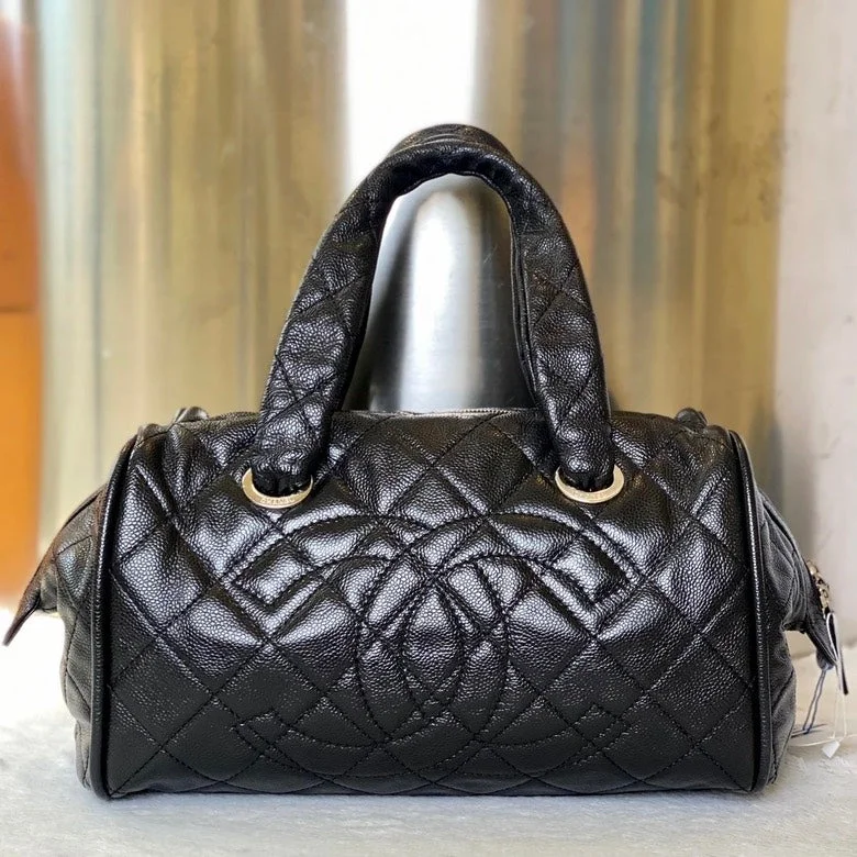 Chanel Lightweight Handbag for Daily ErrandsChanel Black Bowling Ball Bag Quilted Leather Medium