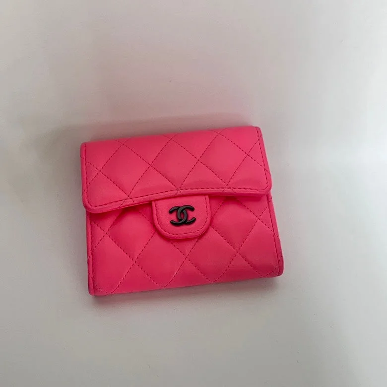 Chanel Quilted Leather Shoulder Bag for FashionistasChanel Pink Leather Quilted Compact Wallet