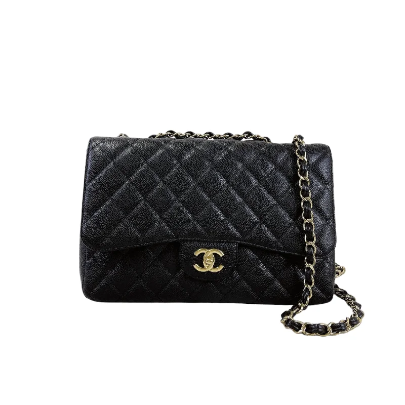 Chanel Limited Edition Handbag for CollectorsSingle Flap Jumbo Black Caviar GHW