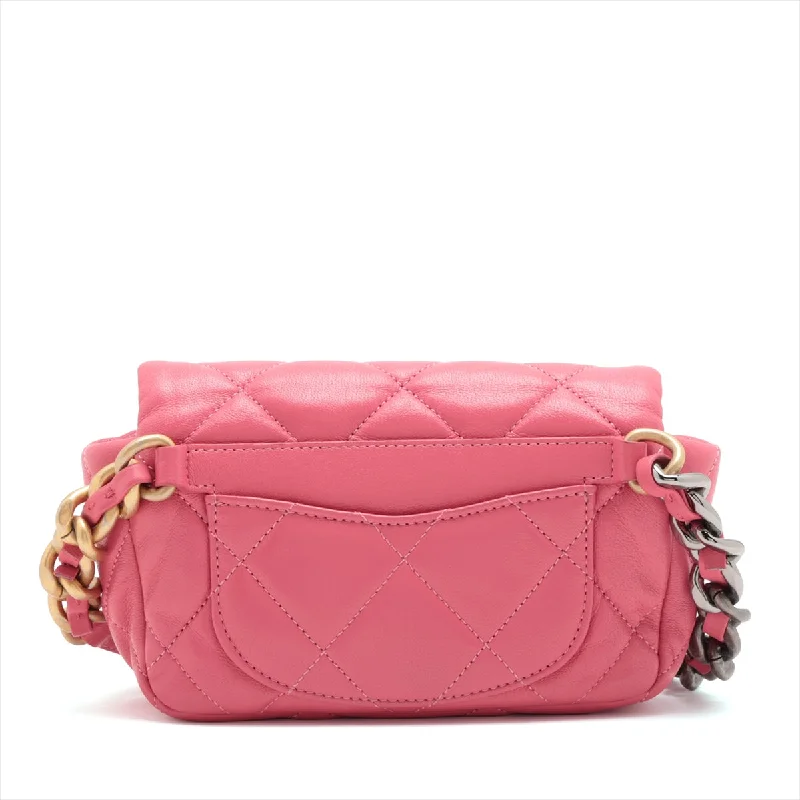 Chanel Quilted Leather Shoulder Bag for FashionistasChanel 19 Leather Body Bag Pink G x Silver Gold  29th