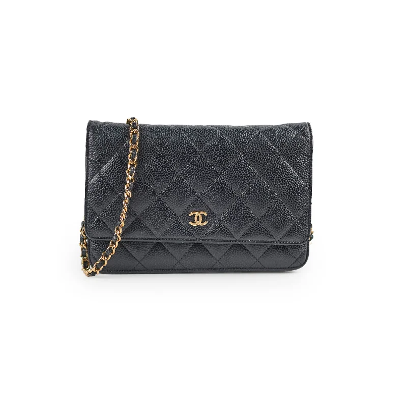 Chanel Lightweight Handbag for Daily ErrandsChanel Wallet on Chain WOC Caviar Black