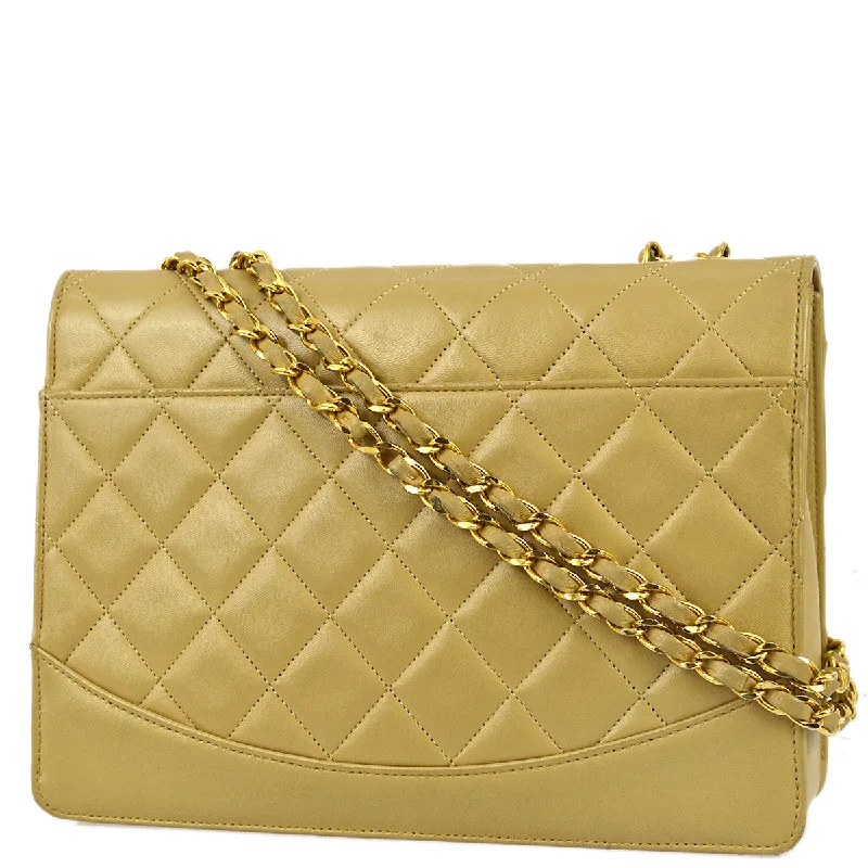 Chanel New Arrival Handbag with Gold HardwareChanel 1989-1991 Beige Lambskin Medium Mademoiselle Lock Flap Bag