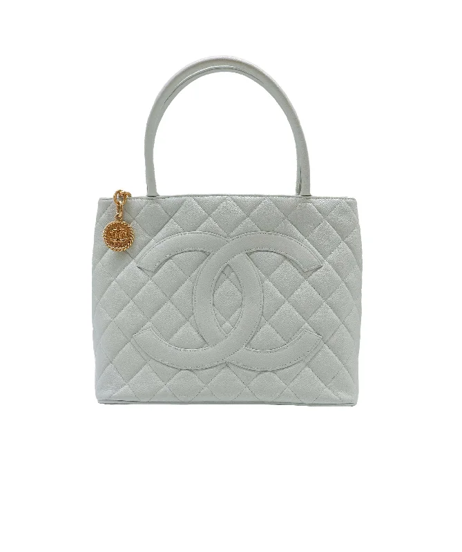 Chanel Designer Handbag with Unique DesignChanel Rare Baby Blue Medallion Tote Bag  - DXBV0068