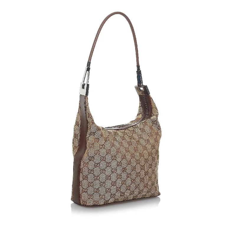 Women Gucci crossbody bags with a woven leather strapGucci GG Canvas Shoulder Bag (34870)