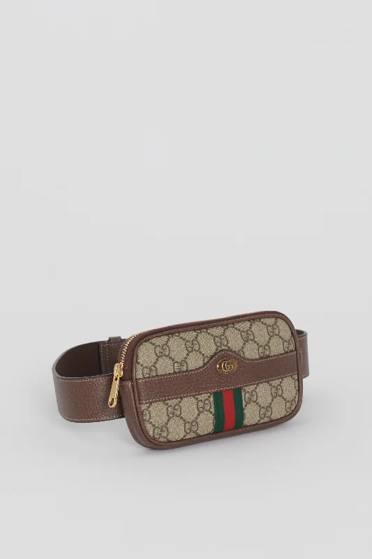 Women Gucci backpacks with a luxurious leather finishGucci Monogram Canvas Ophidia Belt Bag