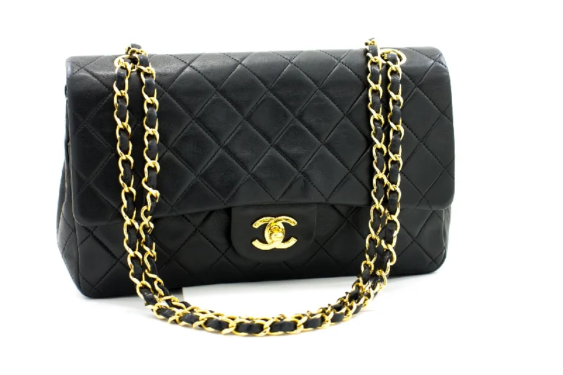 Chanel All - Match Handbag for Versatile StylingCHANEL 2.55 Double Flap Chain Shoulder Bag Black Lambskin Handbag