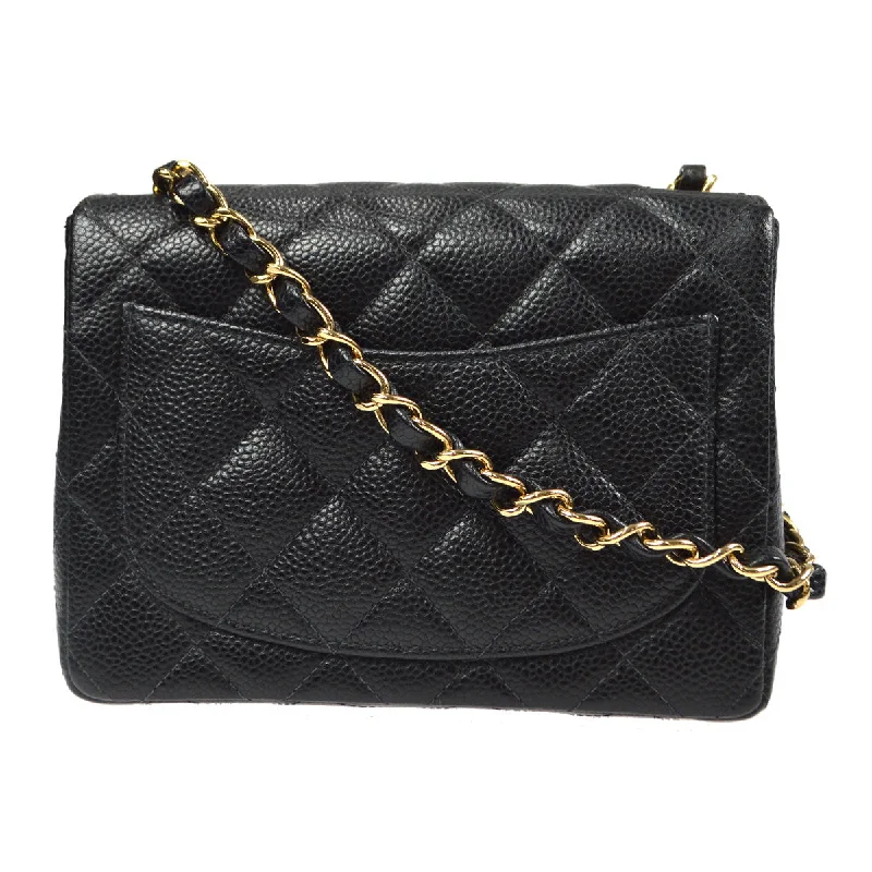 Chanel Lightweight Handbag for Daily ErrandsCHANEL 2003-2004 Classic Flap Mini Square 17 Black Caviar 78316